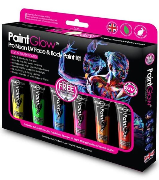 PaintGlow Box UV Face Body paint