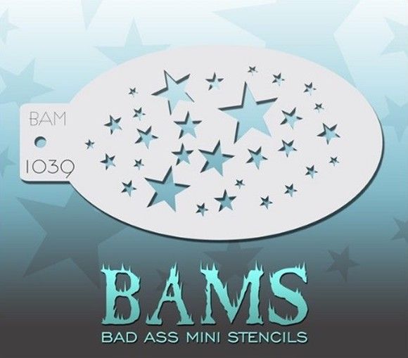 Bad Ass Bams Face Paint Template 1039 - Stars