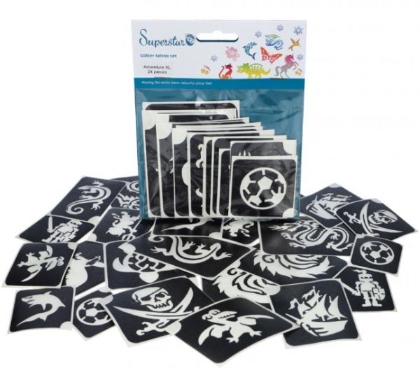 Superstar Adventure XL Glitter Tattoo Stencils