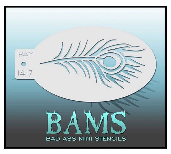 Bad Ass BAM face paint stencil 1417