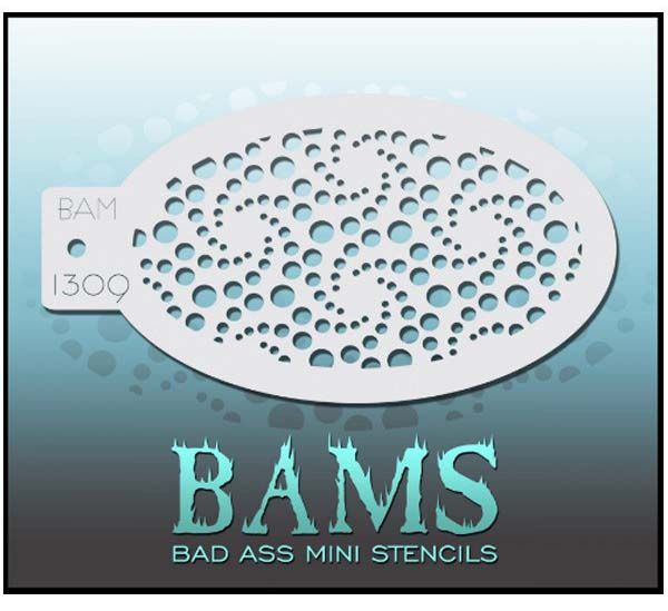 Bad Ass BAM face paint stencil 1309