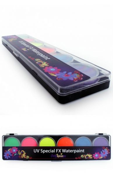 PXP fluor Face Paint palette 6 colours PartyXplosion