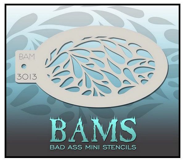 Bad Ass BAM face paint stencil 3013