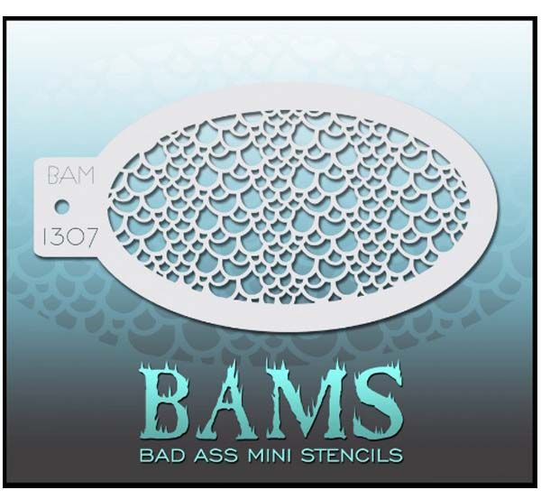 Bad Ass BAM face paint stencil 1307