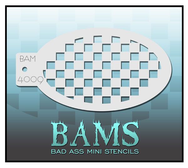 Bad Ass BAM face paint stencil 4009