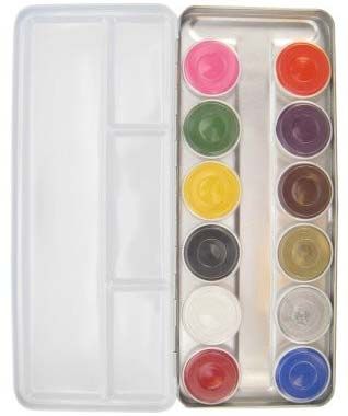 Aqua Face Paint palette with 12 colors