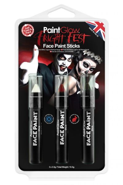 PaintGlow Halloween UV Face & Body Paint Sticks