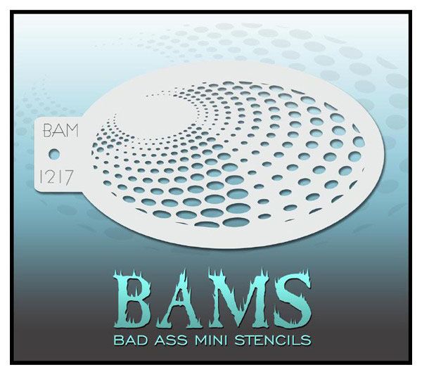 Bad Ass BAM face paint stencil 1217