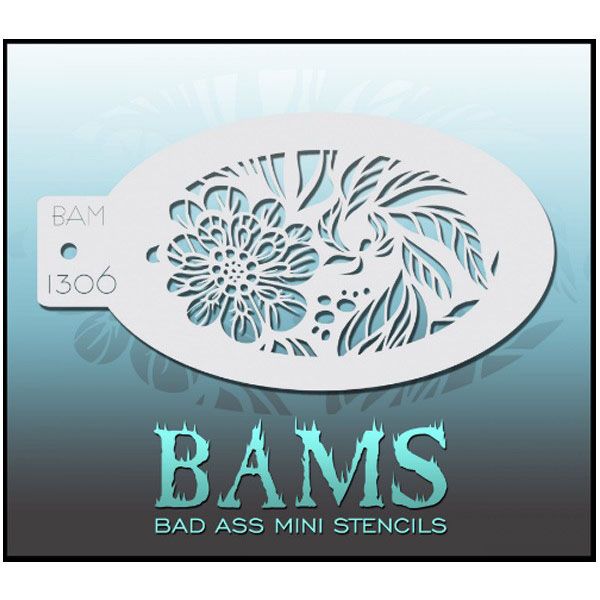 Bad Ass BAM face paint stencil 1306