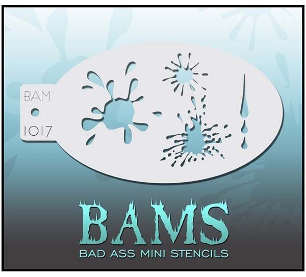 Bad Ass BAMS face paint stencil 1017