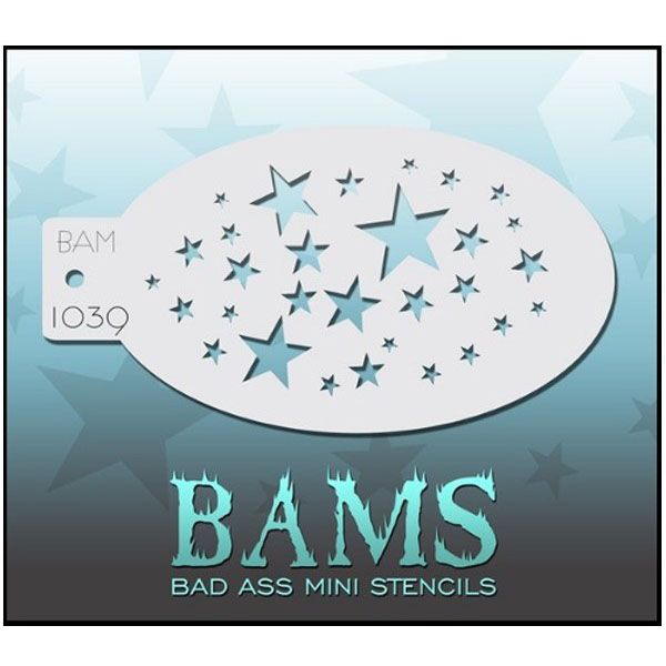 Bad Ass BAM face paint stencil 1039 stars