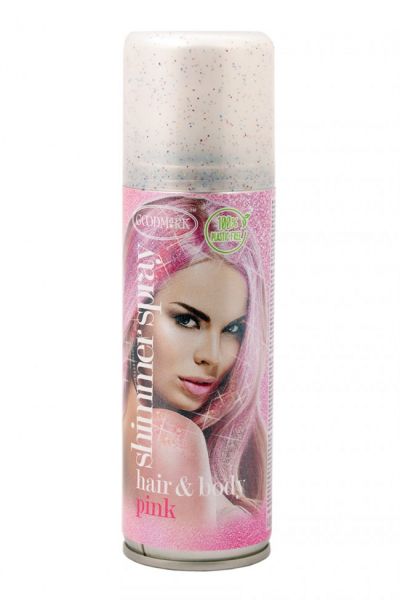 Hair and body spray glitter pink