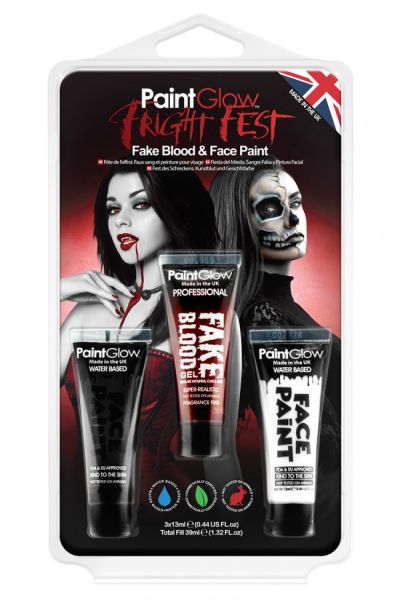 PaintGlow Halloween Fake Blood & Face & body paint set